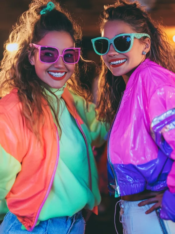 Amies déguisées style années 80