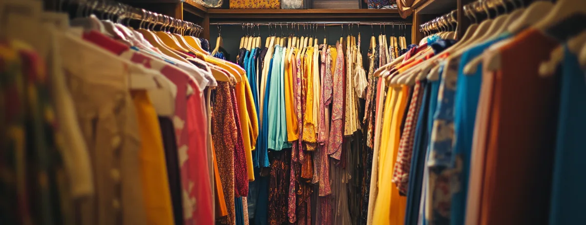 Vestiaire de costumes colorés chez Sapé à Marly